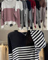 Stripes around Neck Pullover Sweater